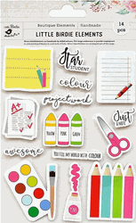 Star Student, School 3D Scrapbook stickers, 14/pk (Little Birdie)