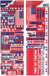Stars & Stripes Collection, Die Cut Stickers, 4x12", TWO SHEETS, scrapbook (Reminisce)
