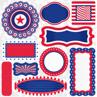 Stars & Stripes Collection, Journal Die Cut Stickers, 12x12", scrapbook (Reminisce)<br><font color=red>50% off</font>