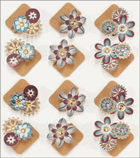 Steampunk, Flower, corner 3D scrapbook stickers (Jolee's)