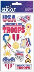 Support Our Troops, military scrapbook stickers (Sticko)