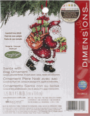 Susan Winget, Santa with Bag, Christmas ornament kit, plastic canvas (Dimensions) 