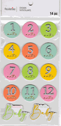 Sweet Baby, 12 months, 3D scrapbook stickers 4x7" (Recollections)