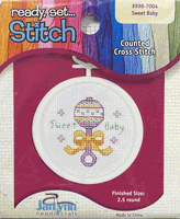 Sweet Baby, Ready, Set...Stitch, cross stitch kit & frame (Janlynn)