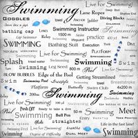 Swimming, scrapbook paper (Stamping Station)