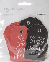 Tags W/String, Holly Jolly,  12/package, 2"x3.25" (Kaisercraft)<br><font color=red>50% off</font>