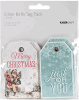 Tags W/String, Silver Bells,  12/package, 2"x3.25" (Kaisercraft)<br><font color=red>50% off</font>