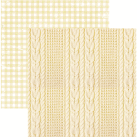 Theme: Gingham & Cable knit, Buttercup, double-sided scrapbook paper (Asuka Studio)