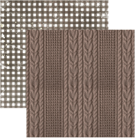 Theme: Gingham & Cable knit, Chocolate, double-sided scrapbook paper (Asuka Studio)