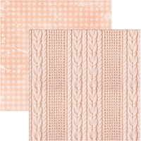 Theme: Gingham & Cable knit, Melon, double-sided scrapbook paper (Asuka Studio)