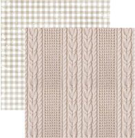 Theme: Gingham & Cable knit, Taupe, double-sided scrapbook paper (Asuka Studio)