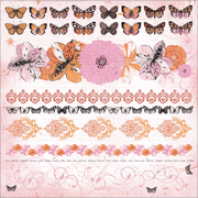 Tigerlilly Collection, Butterflies & Flowers, cardstock stickers, 12x12", scrapbook paper (Kaisercraft)<br><font color=red>33% off</font>