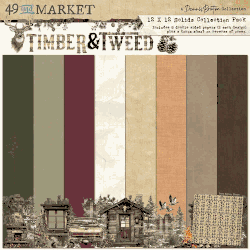 Timber & Tweed Kit, 8 double-sided scrapbook papers (2 of each design) & 1 bonus sheet (49 and Market