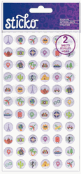 Tiny Travel Icons, TWO SHEETS< scrapbook stickers (Sticko) 