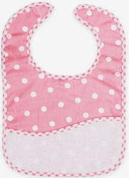 Toddler Bib, Polka Dot, velcro closure, 9x12", Pink (Charles Craft) 