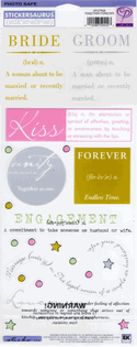 Together Forever, Wedding & Engagement Stickersaurus Phrase scrapbook stickers, 12"x5" (Sticko)