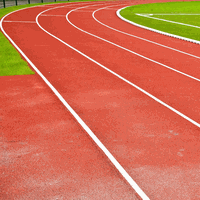 Track Lanes, sports scrapbook paper (Stamping Station)
