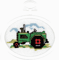 Mini Cross Stitch Kit & Frame, Tractor (Janlynn)