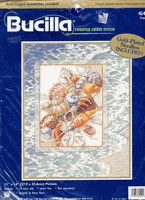 Tranquility, seashells 11" x 14" cross stitch kit (Bucilla)