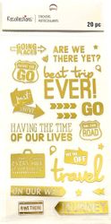 Travel, gold, scrapbook stickers 4x7" (Recollections)  
