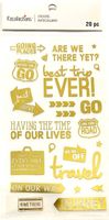 Travel, gold, scrapbook stickers 4x7" (Recollections)  