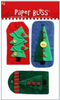 Christmas - Tree Tags, 3D Felt scrapbook stickers (Paper Bliss)  