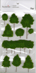Trees, textured, 3D scrapbook stickers 4x7" (Recollections)