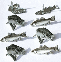 Trout, scrapbook brads, 12/pk (Eyelet Outlet)