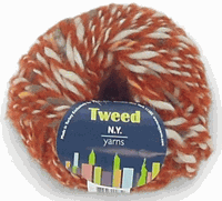 Tweed Yarn, Rust with White, specialty knit & crochet yarn (NY Yarns)<br><font color=red>Close Out<br>50% off</font>