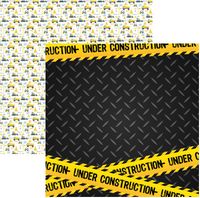 Under Construction, double-sided, scrapbook paper (Scrapbook Customs)