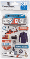 United States Coast Guard, military, 3-D scrapbook stickers, 7x4" (Paper House) 