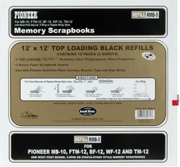 Universal Top-Loading Page Protectors 5/Pkg, Black inserts, 12x12" (Pioneer)