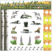 Up North, Wildlife cardstock sticker sheet, 12x12", animal scrapbook (McRice Photo Papers)<br><font color=red>75% off</font>