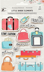 Vacation, 3D Scrapbook stickers, 13/pk (Little Birdie)