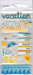 Vacation at the Beach, 3D scrapbook stickers 4x7" (Recollections) 