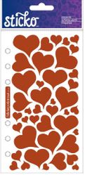 Valentine's Day Foil Hearts, scrapbook stickers (Sticko)<br><font color=red>50% off</font>