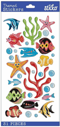 Vellum Tropical Fish, 4x7" scrapbook stickers (Sticko)<br><font color=red>25% off</font> 