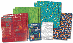 Volleyball is Life, paper & stickers, scrapbook page kit (Karen Foster)