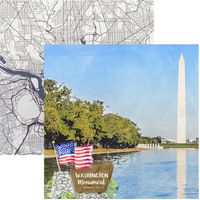 Washington Memorial, Washington DC, double-sided scrapbook paper (Scrapbook Customs)