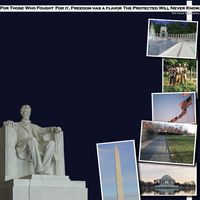 Washington Memorials, Washington DC, scrapbook paper (Stamping Station)