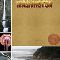 Washington, Travel, States, scrapbook paper (Stamping Station)