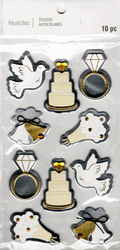 Wedding Icons, 3D scrapbook stickers 4x7" (Recollections)