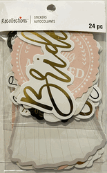 Wedding Theme, 24 LARGE scrapbook stickers 4x6" (Recollections)<br><font color=red>40% off</font>