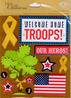 Welcome Home, Yellow Ribbon, Military Sticker Medley, 3D scrapbook stickers (K&Company)