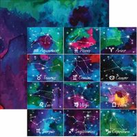 What's Your Sign? Zodiac Collection, Written in the Stars, double-sided, scrapbook paper (Reminisce)