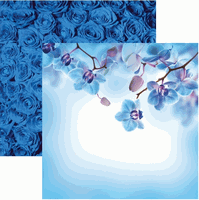 Wildflower Collection, Beautiful Blue Flowers, double-sided scrapbook paper (Reminisce)