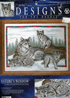 Wolf Family, 12x16" counted cross stitch kit (Nature's WIndow)