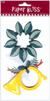 Christmas - Wreath & Horn, 3D Christmas scrapbook stickers (Paper Bliss)<br><font color=red>Save 50%</font>