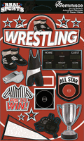 Wrestling, Real Sports Collection, dimensional scrapbook stickers (Reminisce)