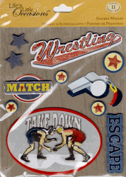 Wrestling, Sports Sticker Medley, 3D scrapbook stickers (K&Company)